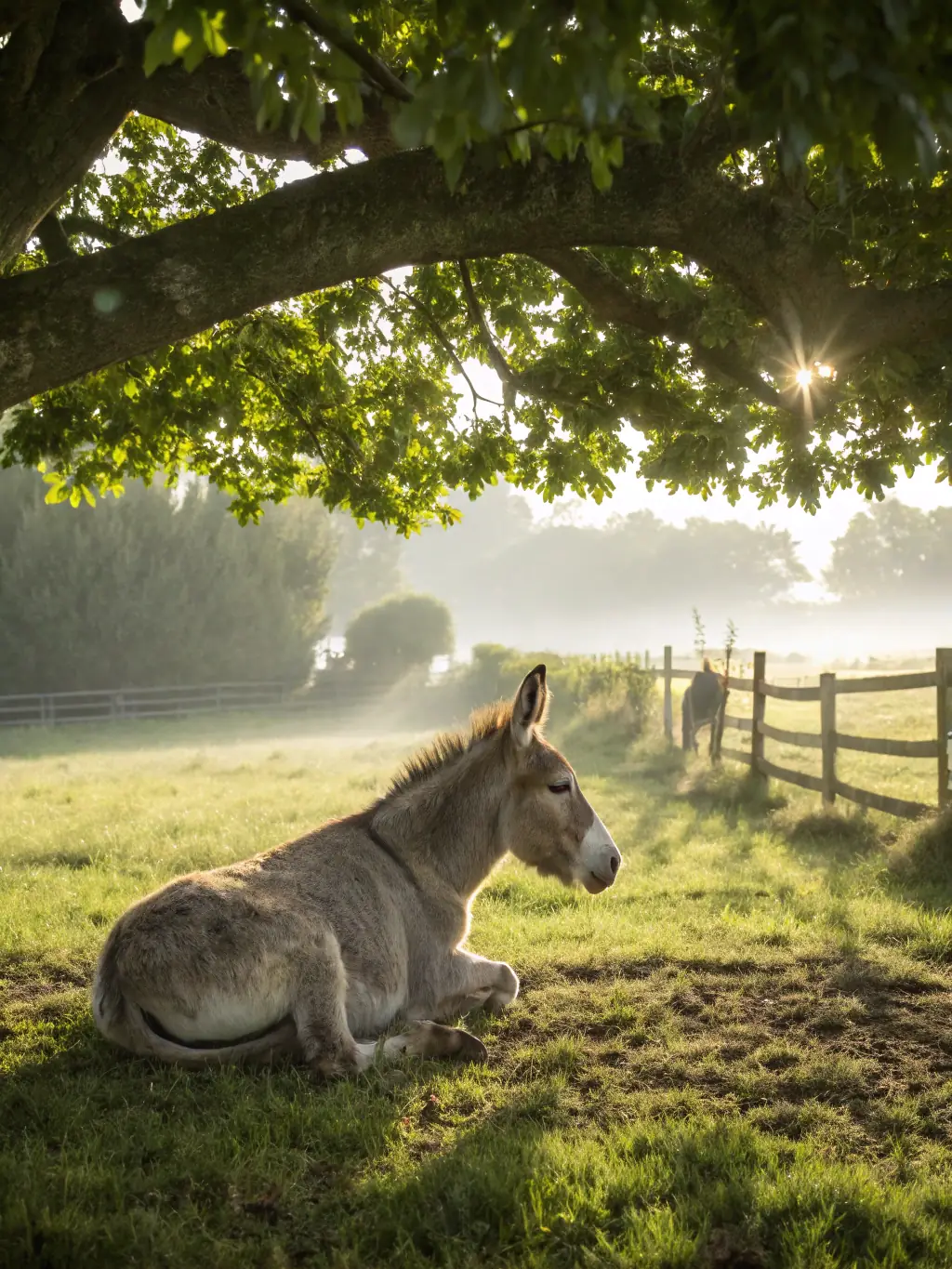 A donkey carefully pulling a small cart along a maintained path, demonstrating their contribution to landscape preservation.